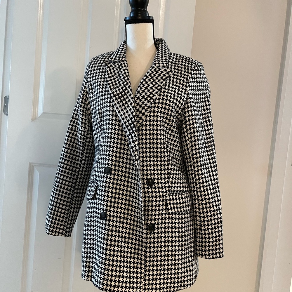 Rachel Zoe Monochrome Houndstooth Blazer